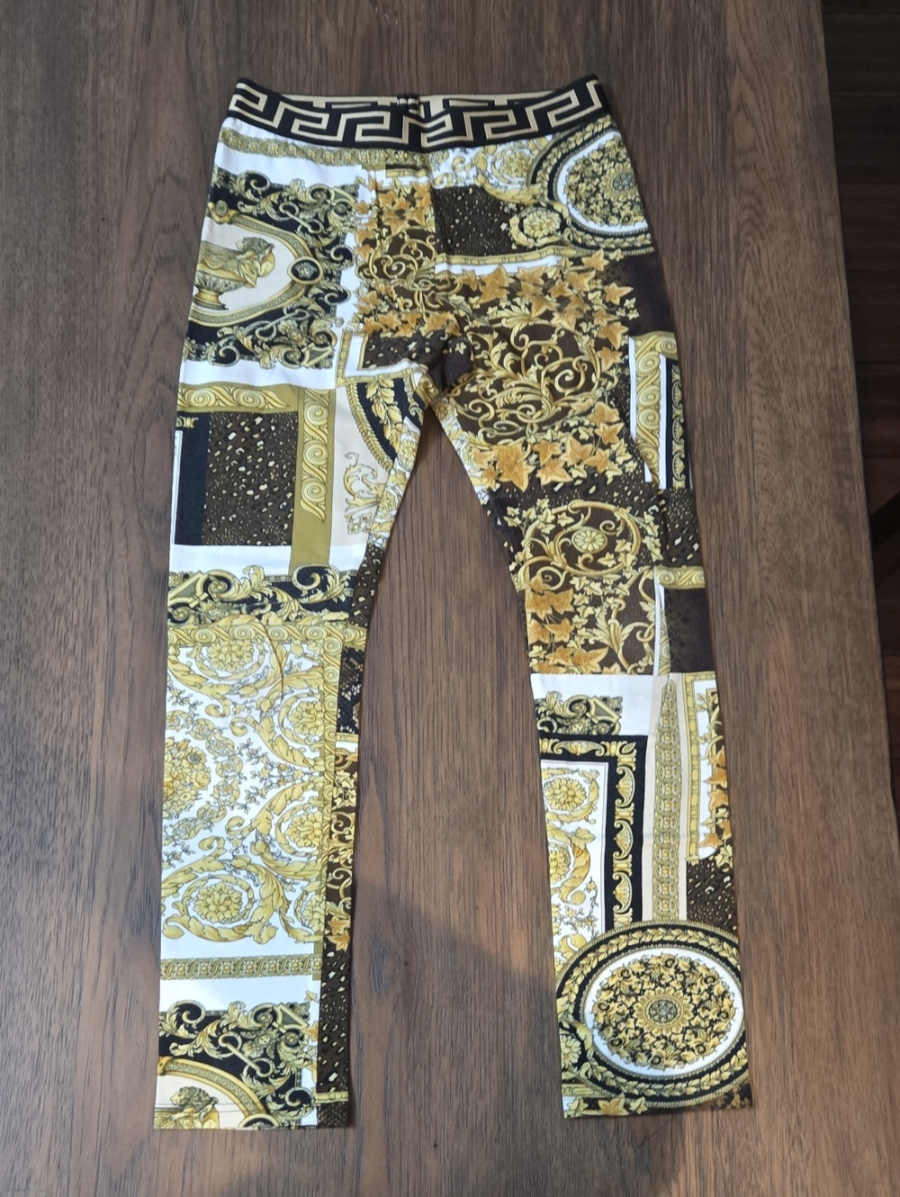 Baroque Style Gold & Black Print Leggings